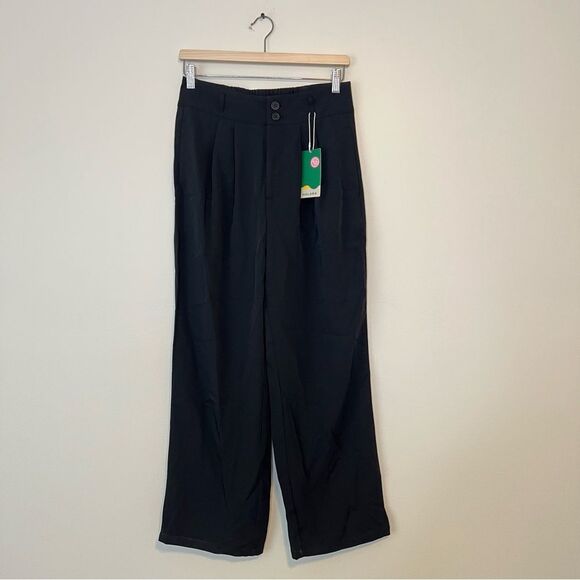 Halara High Waisted Wide Leg Black Pants NEW Size - Picture 2 of 6